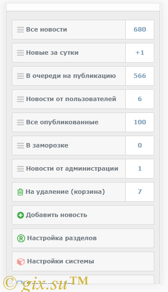 Gix.su - Движок новостного сайта с парсером